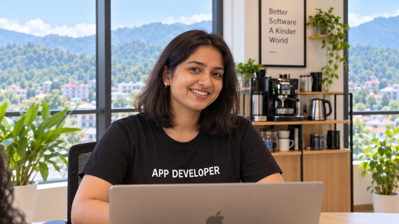 App developer at her laptop