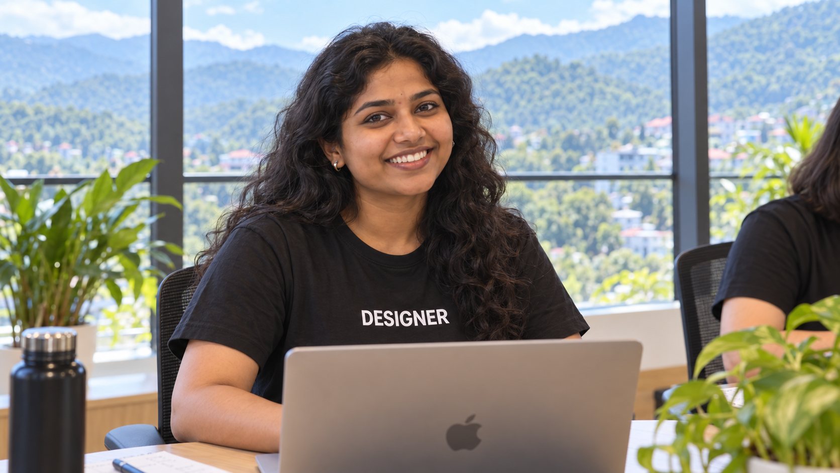 Designer at her laptop