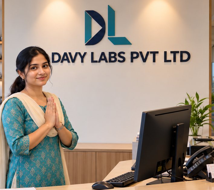 Reception desk at the Davy Labs office